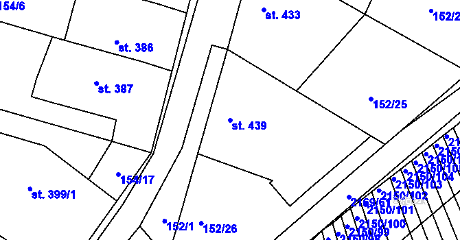 Parcela st. 439 v KÚ Žeravice u Kyjova, Katastrální mapa