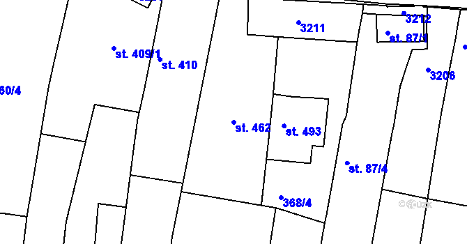 Parcela st. 462 v KÚ Žeravice u Kyjova, Katastrální mapa