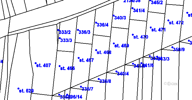 Parcela st. 468 v KÚ Žeravice u Kyjova, Katastrální mapa