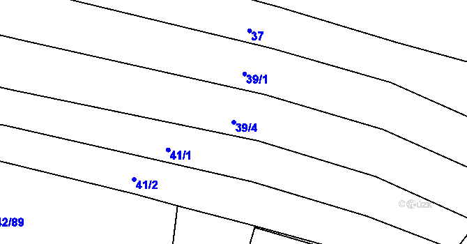 Parcela st. 39/4 v KÚ Žeravice u Kyjova, Katastrální mapa