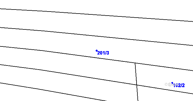 Parcela st. 201/3 v KÚ Žeravice u Kyjova, Katastrální mapa