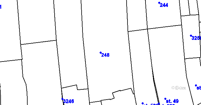 Parcela st. 248 v KÚ Žeravice u Kyjova, Katastrální mapa