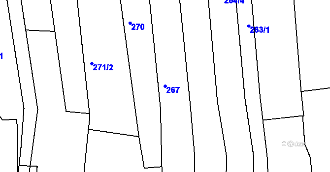 Parcela st. 267 v KÚ Žeravice u Kyjova, Katastrální mapa