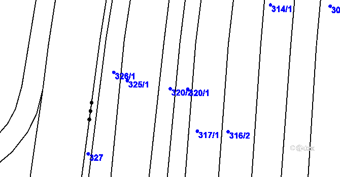 Parcela st. 320/2 v KÚ Žeravice u Kyjova, Katastrální mapa