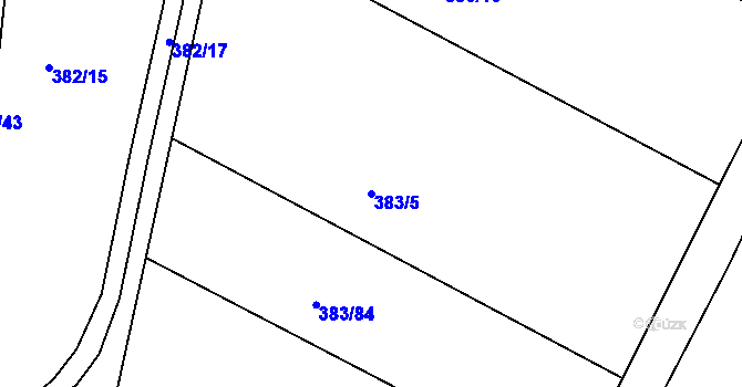 Parcela st. 383/5 v KÚ Žeravice u Kyjova, Katastrální mapa
