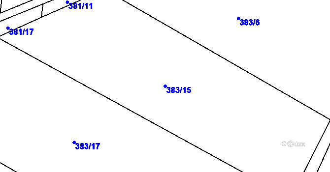 Parcela st. 383/15 v KÚ Žeravice u Kyjova, Katastrální mapa