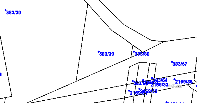 Parcela st. 383/39 v KÚ Žeravice u Kyjova, Katastrální mapa