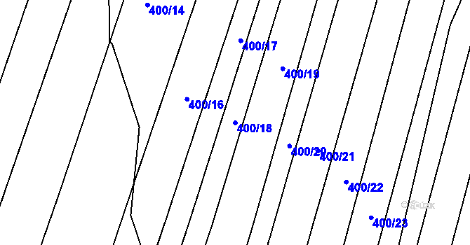 Parcela st. 400/18 v KÚ Žeravice u Kyjova, Katastrální mapa