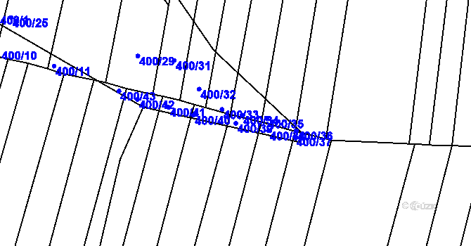 Parcela st. 400/39 v KÚ Žeravice u Kyjova, Katastrální mapa