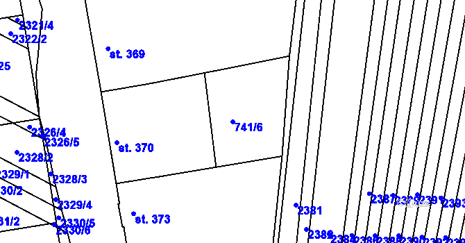 Parcela st. 741/6 v KÚ Žeravice u Kyjova, Katastrální mapa