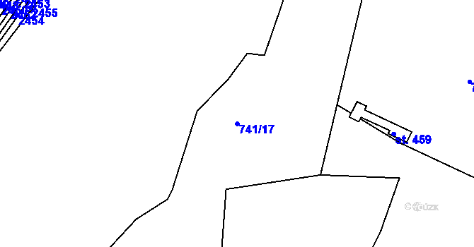 Parcela st. 741/17 v KÚ Žeravice u Kyjova, Katastrální mapa