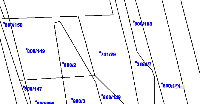 Parcela st. 741/29 v KÚ Žeravice u Kyjova, Katastrální mapa