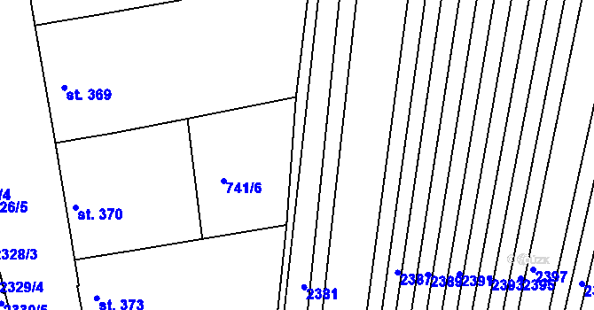 Parcela st. 741/39 v KÚ Žeravice u Kyjova, Katastrální mapa