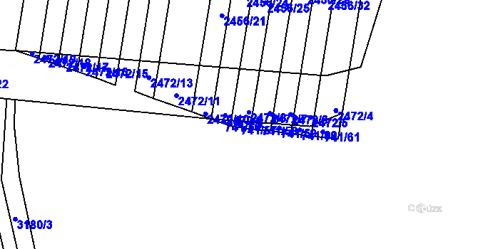 Parcela st. 741/57 v KÚ Žeravice u Kyjova, Katastrální mapa