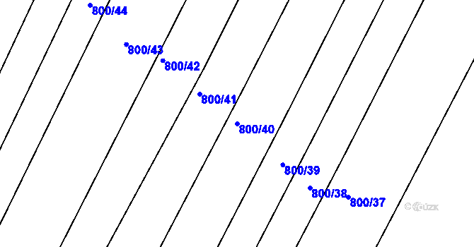 Parcela st. 800/40 v KÚ Žeravice u Kyjova, Katastrální mapa