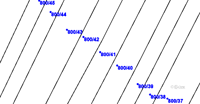 Parcela st. 800/41 v KÚ Žeravice u Kyjova, Katastrální mapa