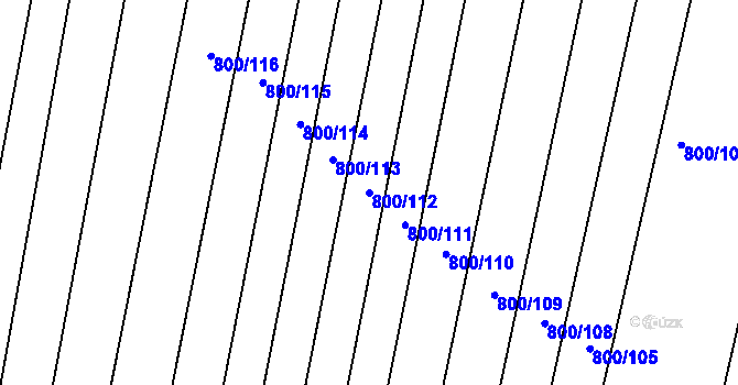Parcela st. 800/112 v KÚ Žeravice u Kyjova, Katastrální mapa