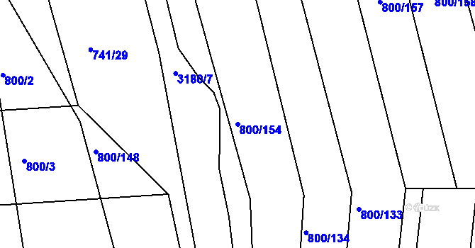 Parcela st. 800/154 v KÚ Žeravice u Kyjova, Katastrální mapa