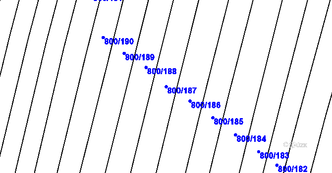 Parcela st. 800/187 v KÚ Žeravice u Kyjova, Katastrální mapa