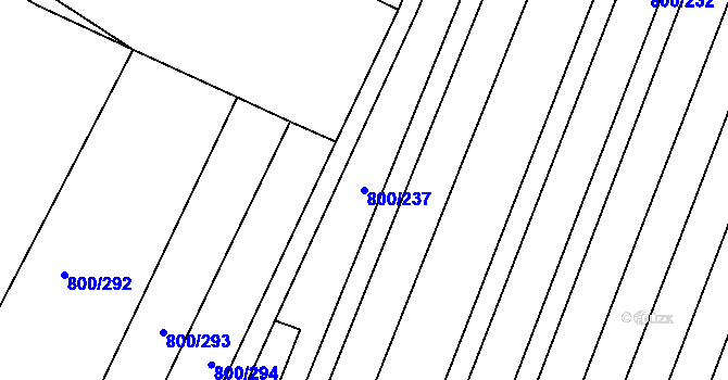 Parcela st. 800/237 v KÚ Žeravice u Kyjova, Katastrální mapa