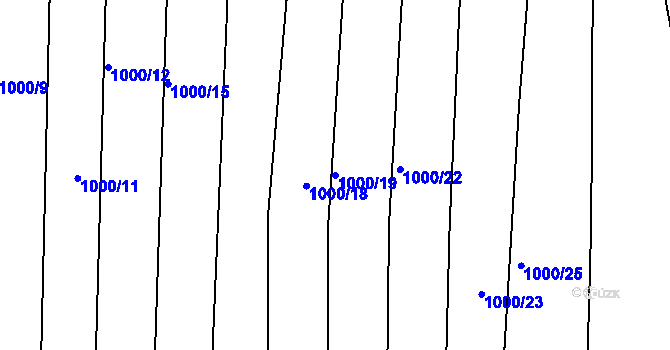 Parcela st. 1000/19 v KÚ Žeravice u Kyjova, Katastrální mapa