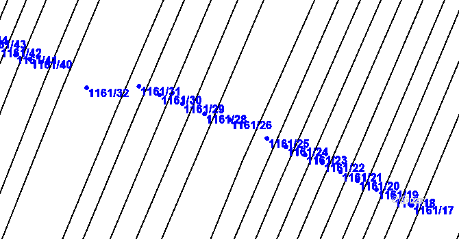 Parcela st. 1161/26 v KÚ Žeravice u Kyjova, Katastrální mapa