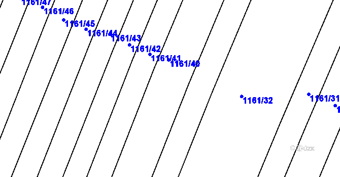 Parcela st. 1161/39 v KÚ Žeravice u Kyjova, Katastrální mapa