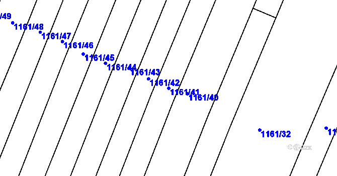 Parcela st. 1161/41 v KÚ Žeravice u Kyjova, Katastrální mapa