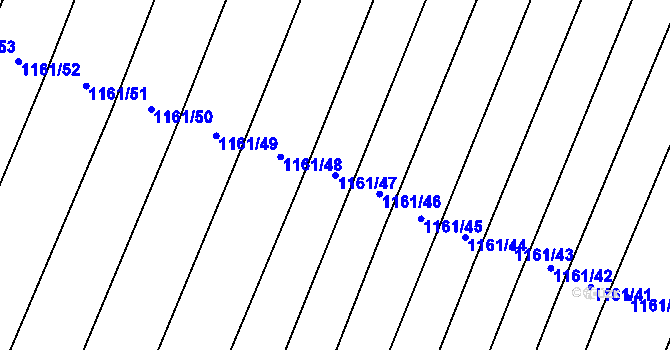 Parcela st. 1161/47 v KÚ Žeravice u Kyjova, Katastrální mapa