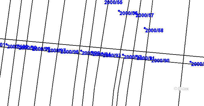 Parcela st. 2000/93 v KÚ Žeravice u Kyjova, Katastrální mapa