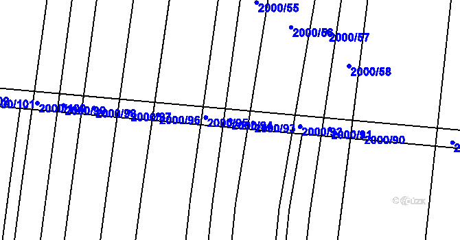 Parcela st. 2000/94 v KÚ Žeravice u Kyjova, Katastrální mapa
