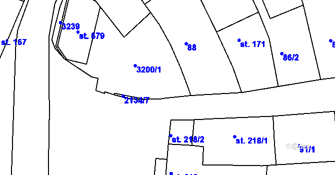 Parcela st. 2134/18 v KÚ Žeravice u Kyjova, Katastrální mapa
