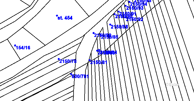Parcela st. 2150/83 v KÚ Žeravice u Kyjova, Katastrální mapa