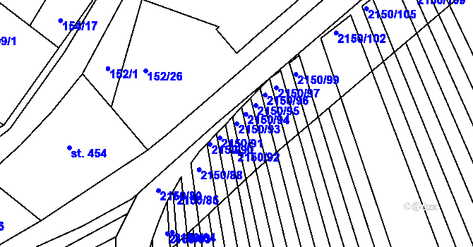 Parcela st. 2150/93 v KÚ Žeravice u Kyjova, Katastrální mapa