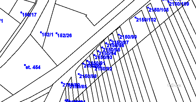 Parcela st. 2150/94 v KÚ Žeravice u Kyjova, Katastrální mapa