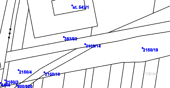 Parcela st. 2169/14 v KÚ Žeravice u Kyjova, Katastrální mapa