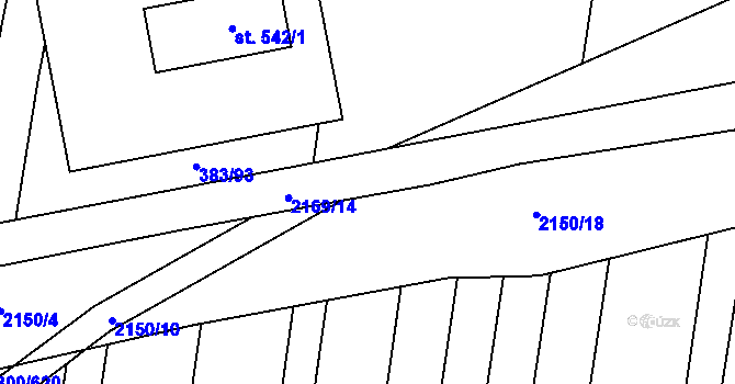 Parcela st. 2169/20 v KÚ Žeravice u Kyjova, Katastrální mapa