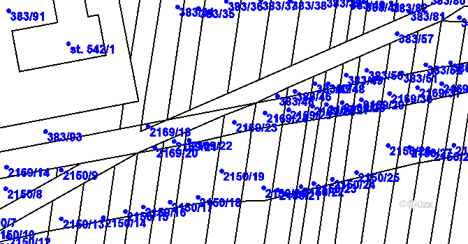 Parcela st. 2169/23 v KÚ Žeravice u Kyjova, Katastrální mapa