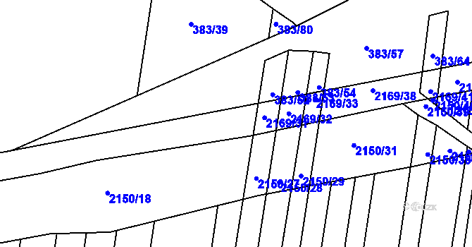 Parcela st. 2169/30 v KÚ Žeravice u Kyjova, Katastrální mapa