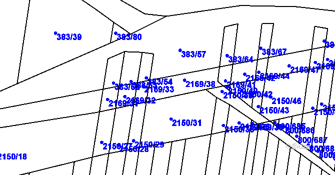 Parcela st. 2169/35 v KÚ Žeravice u Kyjova, Katastrální mapa