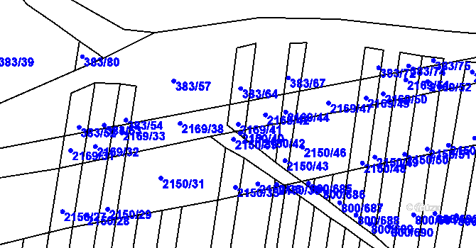 Parcela st. 2169/41 v KÚ Žeravice u Kyjova, Katastrální mapa