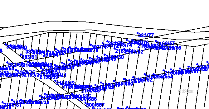 Parcela st. 2169/50 v KÚ Žeravice u Kyjova, Katastrální mapa