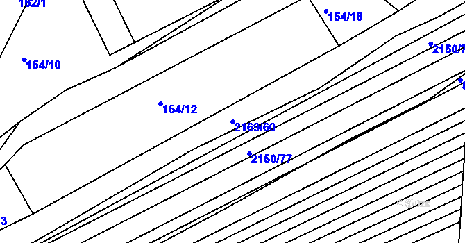 Parcela st. 2169/60 v KÚ Žeravice u Kyjova, Katastrální mapa