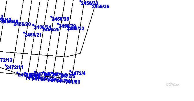 Parcela st. 2472/3 v KÚ Žeravice u Kyjova, Katastrální mapa