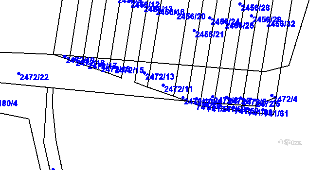 Parcela st. 2472/11 v KÚ Žeravice u Kyjova, Katastrální mapa