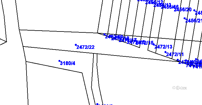 Parcela st. 2472/20 v KÚ Žeravice u Kyjova, Katastrální mapa