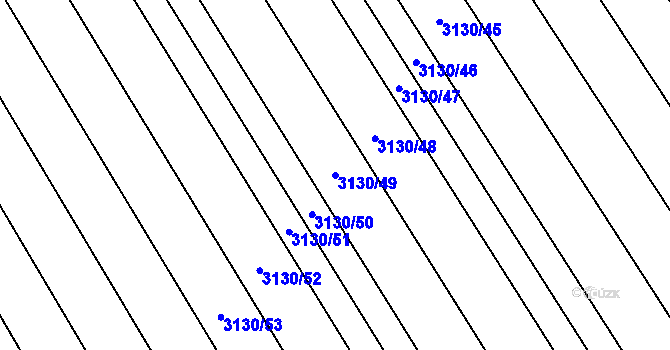Parcela st. 3130/49 v KÚ Žeravice u Kyjova, Katastrální mapa