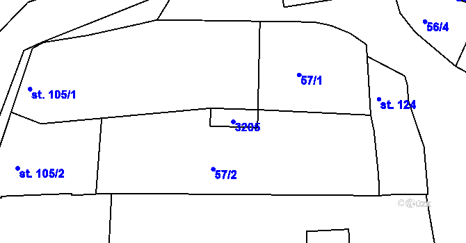 Parcela st. 3205 v KÚ Žeravice u Kyjova, Katastrální mapa