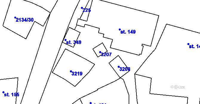Parcela st. 3207 v KÚ Žeravice u Kyjova, Katastrální mapa