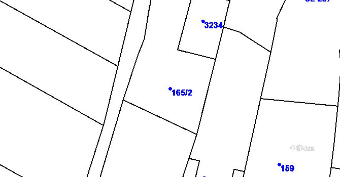 Parcela st. 165/2 v KÚ Žeravice u Kyjova, Katastrální mapa